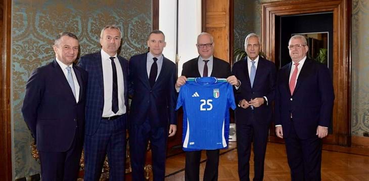 Visita in Campidoglio con Gravina per i presidenti federali Duka, Savicevic, Shevchenko e Tura