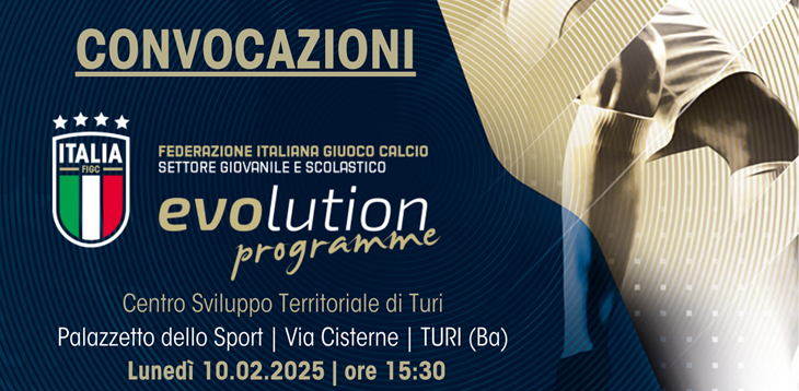 Convocazioni Centro di Sviluppo Territoriale Calcio a 5 di Bari-Turi per lunedì 10 febbraio