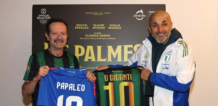 The cast of the film ‘U.S. PALMESE’ meet the Azzurri