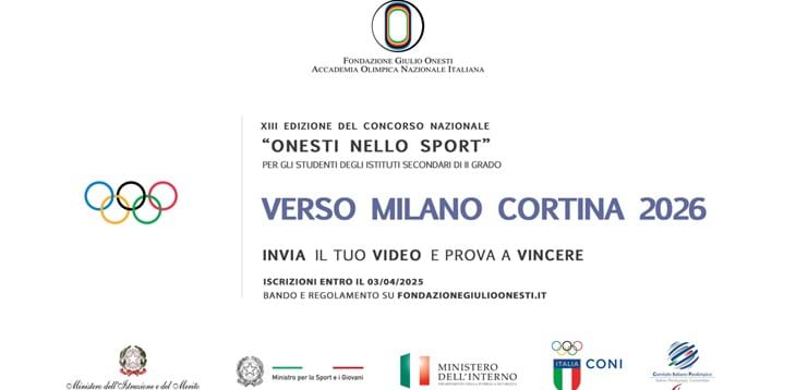 L'edizione 2025 di 'Onesti nello Sport': il tema di quest'anno è 'Verso Milano-Cortina 2026'. Le iscrizioni scadono il 3 aprile