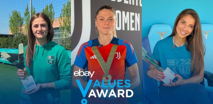 A Cecilia Salvai, Valeria Monterubbiano ed Eleonora Goldoni gli eBay Values Awards 2025: quando le calciatrici fanno la differenza dentro e fuori dal campo