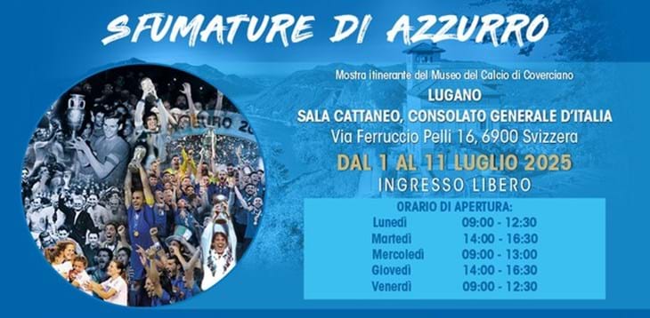 A Lugano l’inaugurazione di ‘Sfumature di Azzurro’, la mostra itinerante con i cimeli del Museo del Calcio