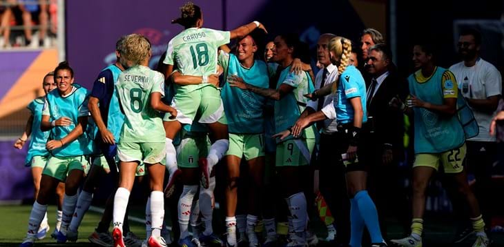 Debutto vincente dell’Italia a EURO 2025: le Azzurre battono 1-0 il Belgio con un gol di Caruso