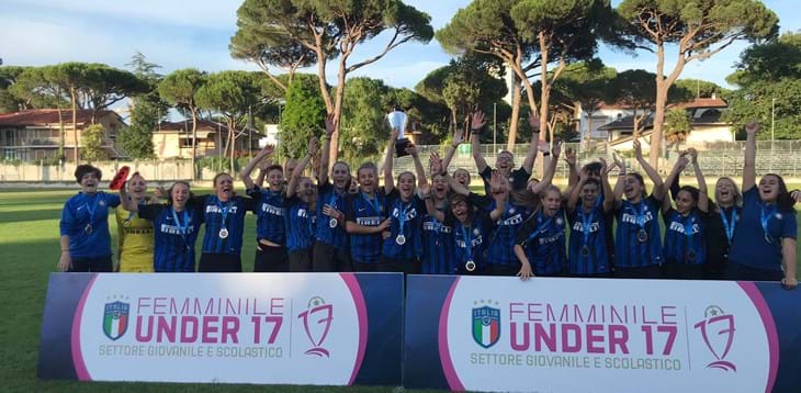 Calcio giovanile: altro successo per l'Inter, è campione anche nell'Under 17 Femminile
