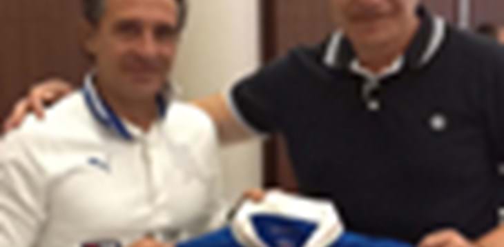 Prandelli incontra il Ct della nazionale di pallavolo bulgara Placì