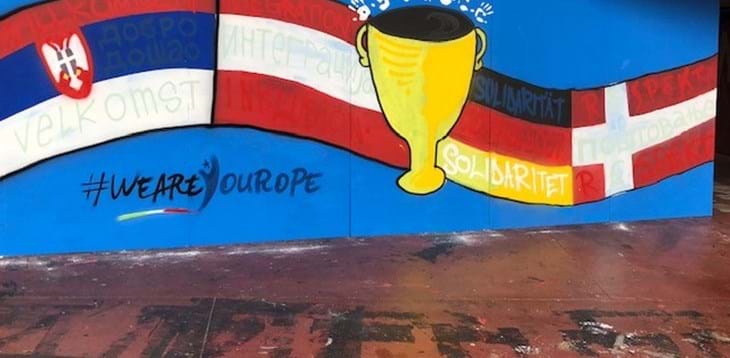 Trieste apre il cammino verso le finali con un murale dipinto allo stadio “Nereo Rocco”