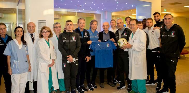 Azzurri a Parma: una delegazione della Nazionale in visita all’Ospedale dei Bambini