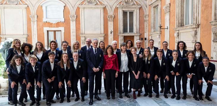 Azzurre ricevute in Senato. Gravina: “Faremo del calcio femminile una realtà consolidata”