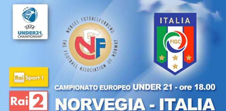 Europei UEFA Under 21: alle 18.00 Norvegia-Italia