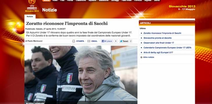 Under 17: il Ct Daniele Zoratto intervistato da Uefa.com