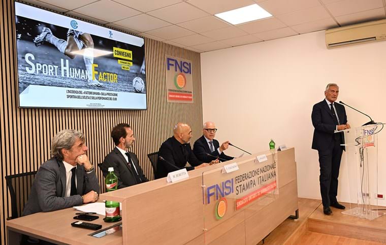 The 'Sport Human Factor' conference in Rome. Gravina: "The footballer is not a product, they deserve assurance and protection".